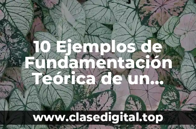 10 Ejemplos de Fundamentación Teórica de un Proyecto
