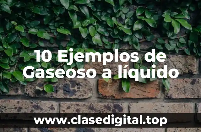 10 Ejemplos de Gaseoso a líquido