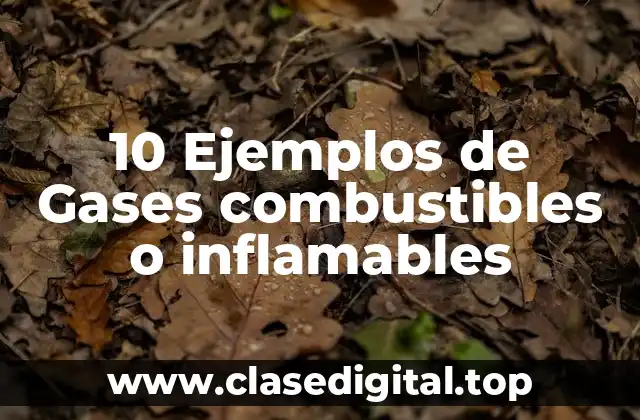 10 Ejemplos de Gases combustibles o inflamables