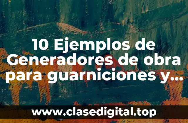 10 Ejemplos de Generadores de obra para guarniciones y banquetas