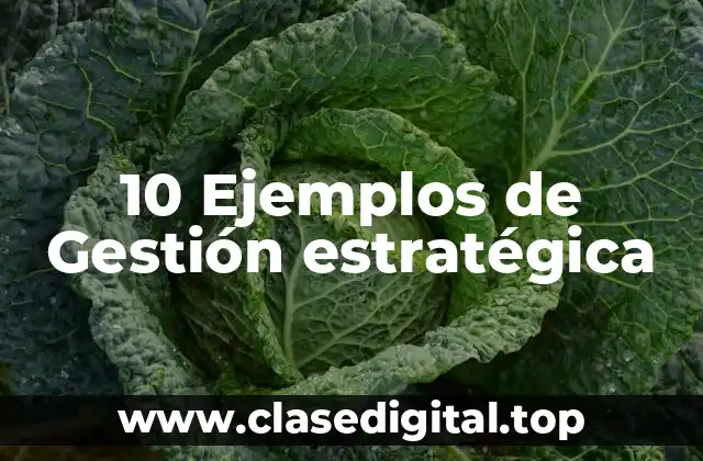 10 Ejemplos de Gestión estratégica