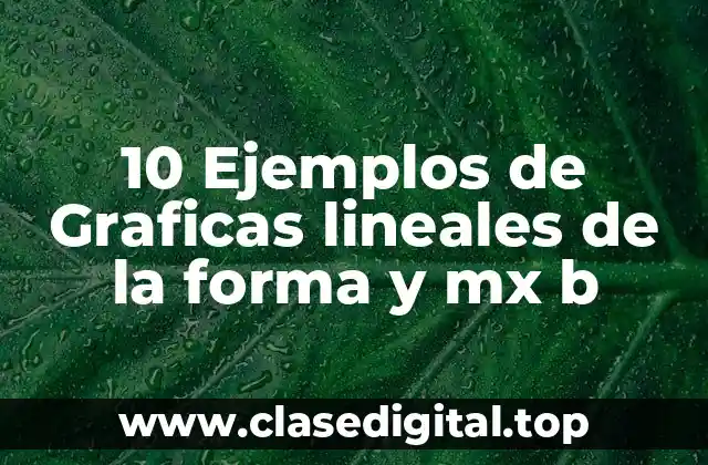 10 Ejemplos de Graficas lineales de la forma y mx b