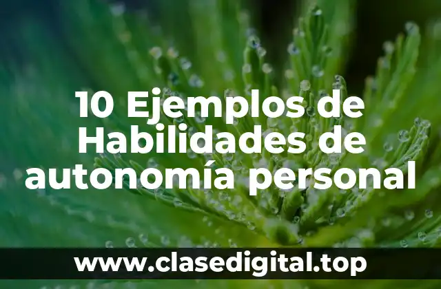 10 Ejemplos de Habilidades de autonomía personal