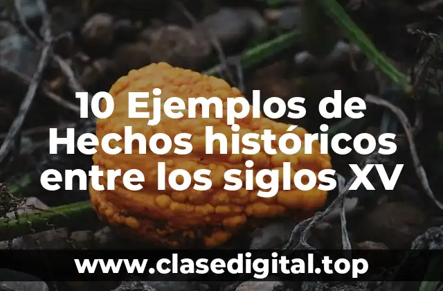 10 Ejemplos de Hechos históricos entre los siglos XV