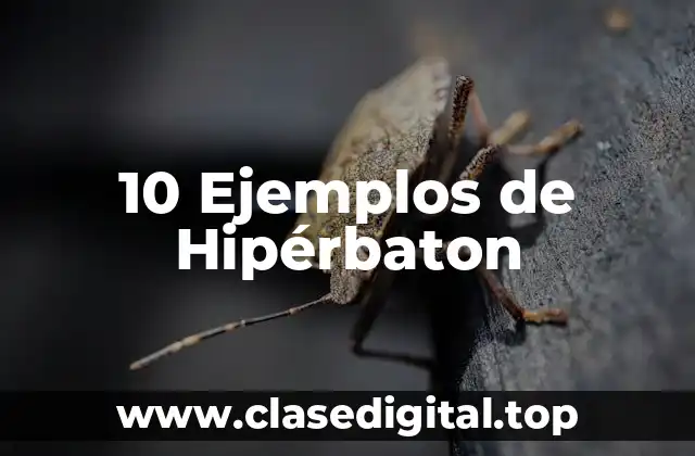 10 Ejemplos de Hipérbaton