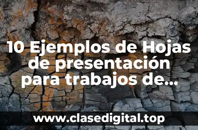 10 Ejemplos de Hojas de presentación para trabajos de maestría