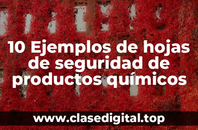 10 Ejemplos de hojas de seguridad de productos químicos