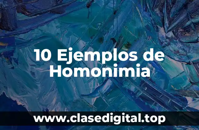 Ejemplos de homonimia
