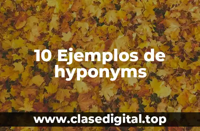10 Ejemplos de hyponyms