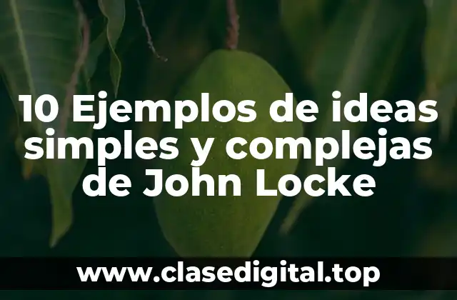 10 Ejemplos de ideas simples y complejas de John Locke