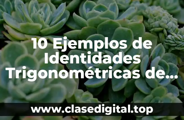 10 Ejemplos de Identidades Trigonométricas de donde Sale la Identidad Pitagórica