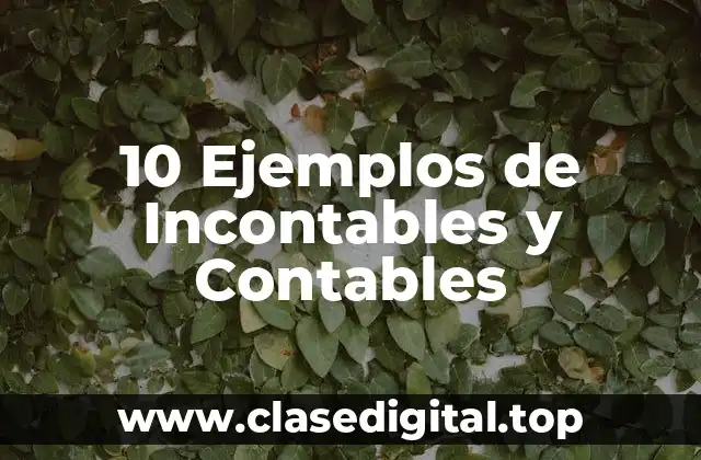 10 Ejemplos de Incontables y Contables