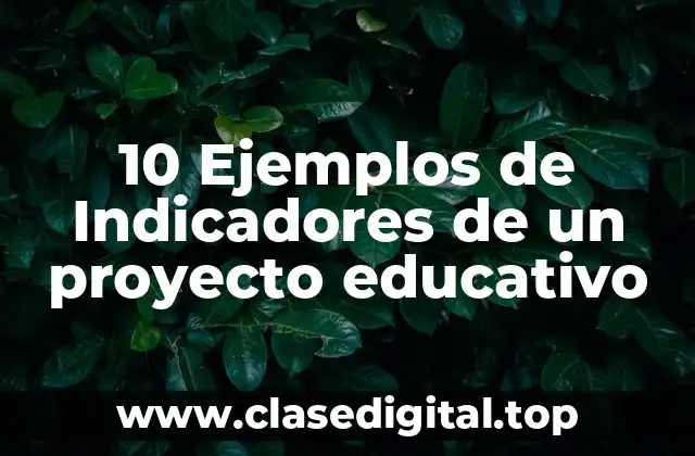 10 Ejemplos de Indicadores de un proyecto educativo