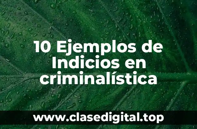 10 Ejemplos de Indicios en criminalística