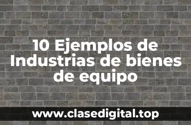 10 Ejemplos de Industrias de bienes de equipo