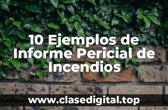 10 Ejemplos de Informe Pericial de Incendios