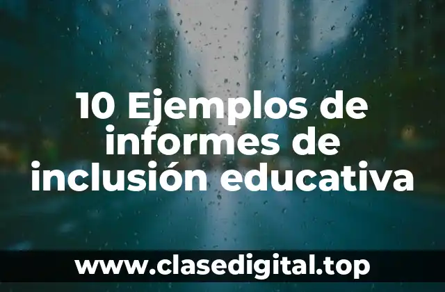 10 Ejemplos de informes de inclusión educativa