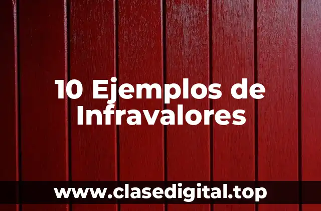 10 Ejemplos de Infravalores