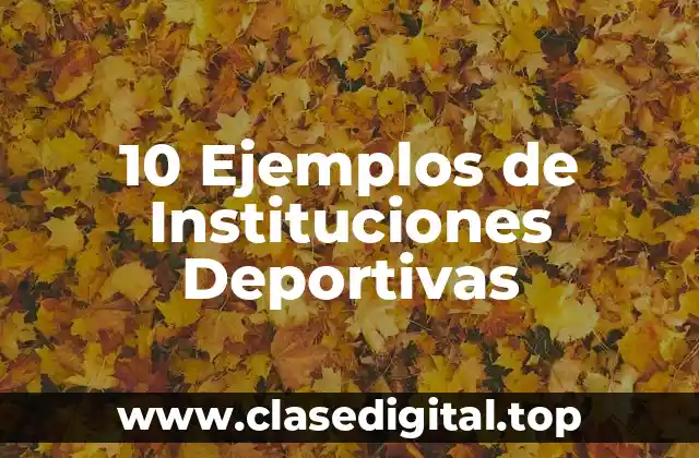 10 Ejemplos de Instituciones Deportivas