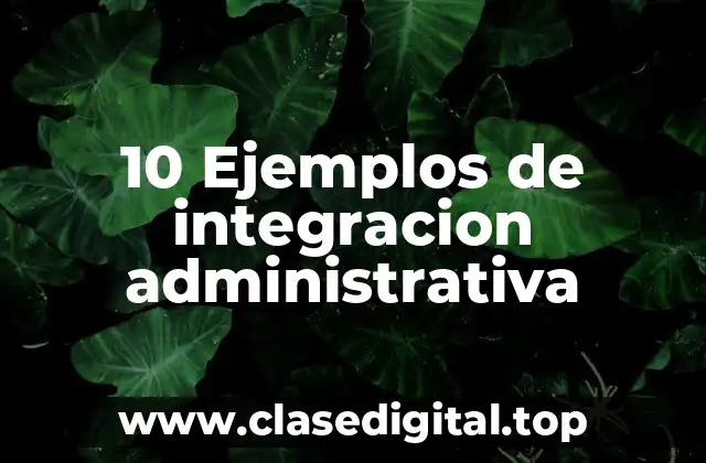 10 Ejemplos de integracion administrativa