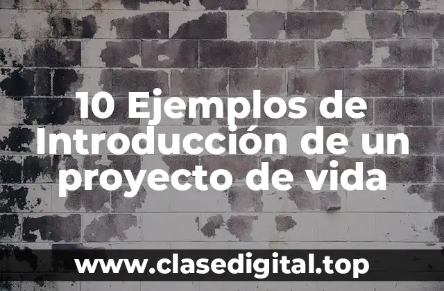 10 Ejemplos de Introducción de un proyecto de vida