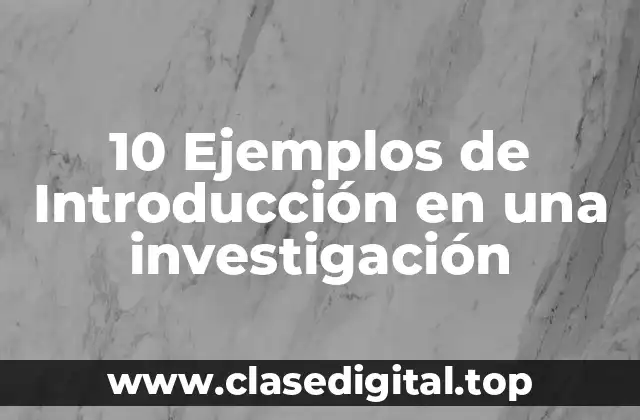 Ejemplos de introducción en una investigación