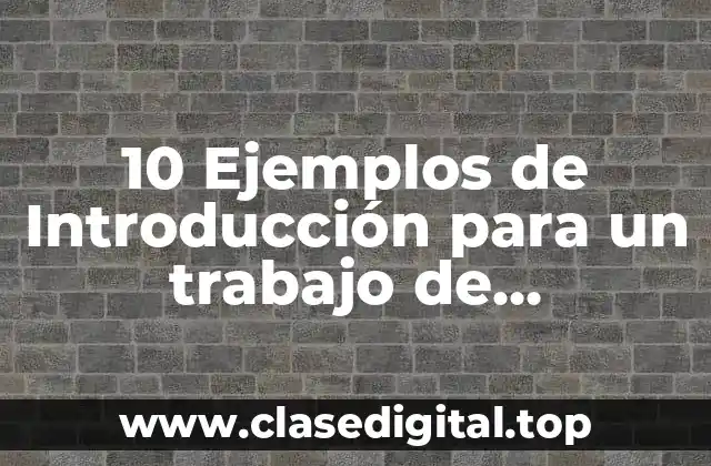10 Ejemplos de Introducción para un trabajo de traducción y racionalización