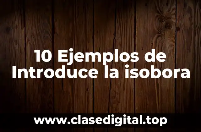 10 Ejemplos de Introduce la isobora