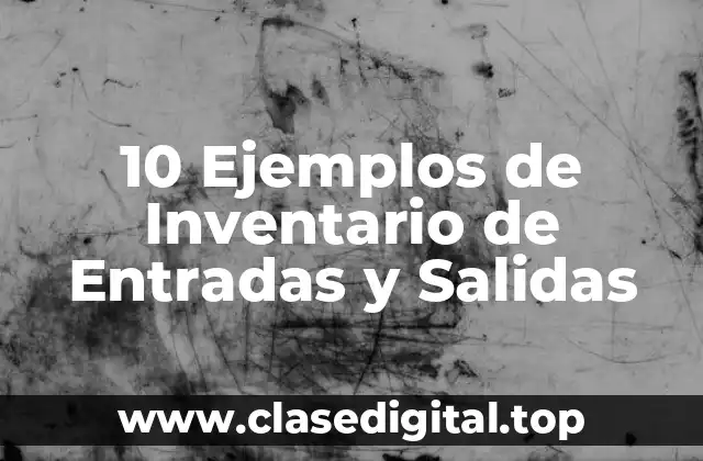 10 Ejemplos de Inventario de Entradas y Salidas