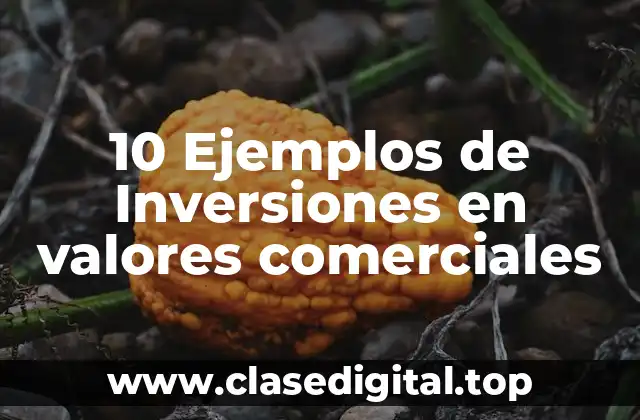 10 Ejemplos de Inversiones en valores comerciales