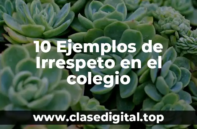 10 Ejemplos de Irrespeto en el colegio