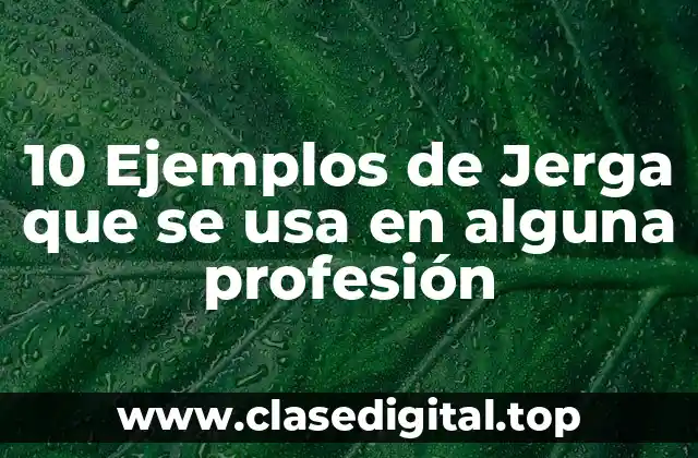 10 Ejemplos de Jerga que se usa en alguna profesión