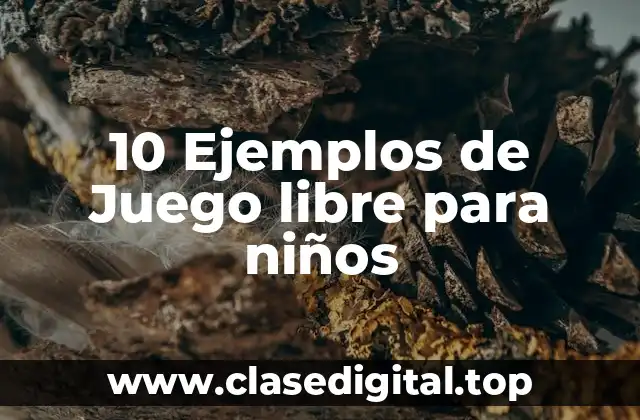 Ejemplos de juego libre para niños