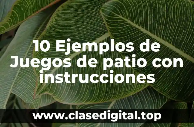 10 Ejemplos de Juegos de patio con instrucciones