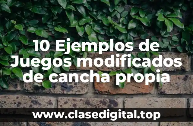 10 Ejemplos de Juegos modificados de cancha propia