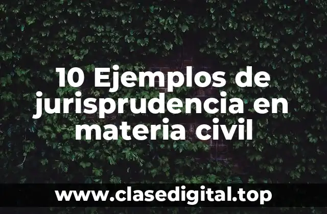 10 Ejemplos de jurisprudencia en materia civil