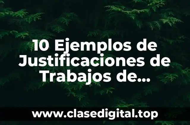 10 Ejemplos de Justificaciones de Trabajos de Investigación
