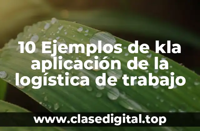 10 Ejemplos de kla aplicación de la logística de trabajo