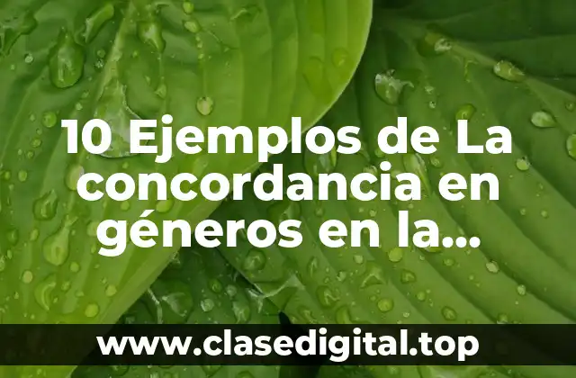 10 Ejemplos de La concordancia en géneros en la oración