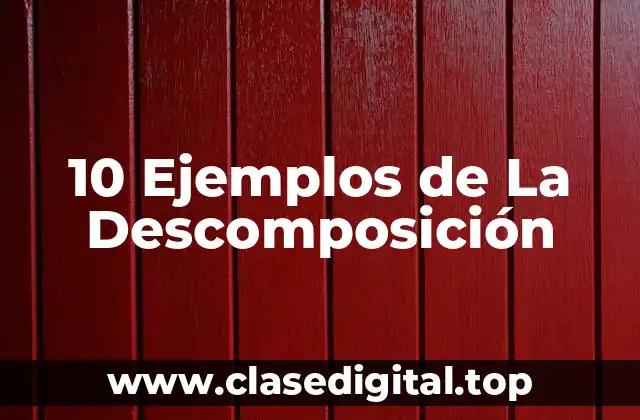 10 Ejemplos de La Descomposición