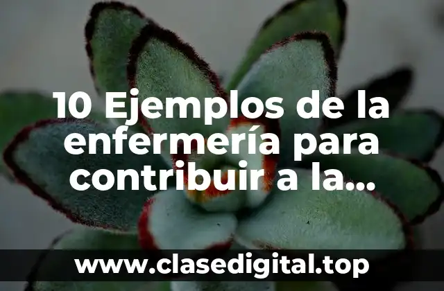 10 Ejemplos de la enfermería para contribuir a la homeostasis