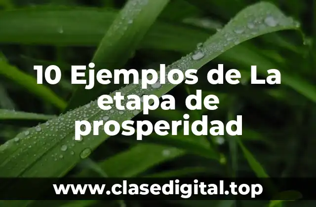 10 Ejemplos de La etapa de prosperidad
