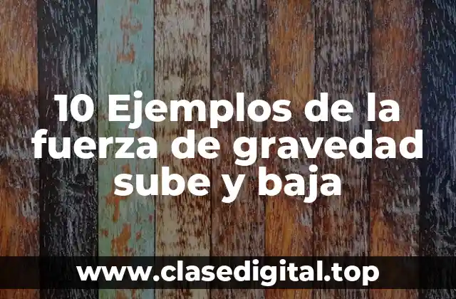 10 Ejemplos de la fuerza de gravedad sube y baja