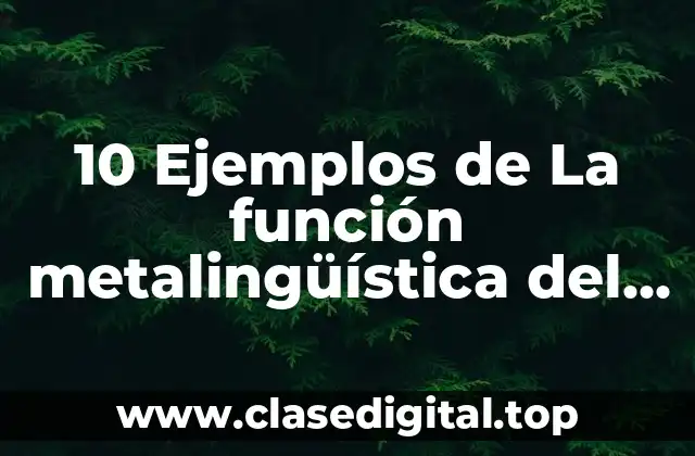 10 Ejemplos de La función metalingüística del lenguaje