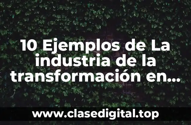 10 Ejemplos de La industria de la transformación en Chiapas