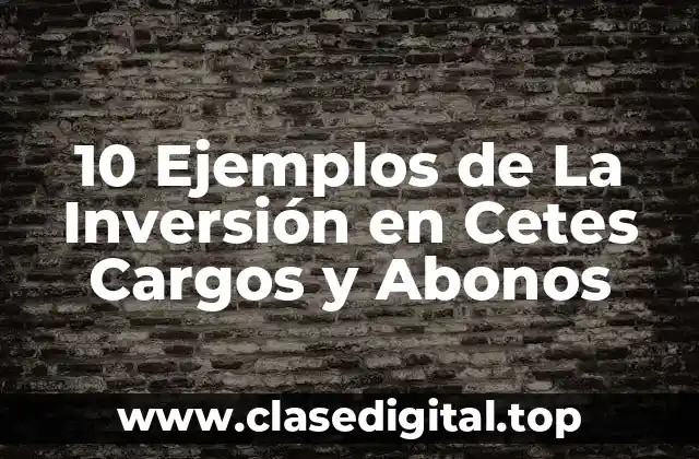 10 Ejemplos de La Inversión en Cetes Cargos y Abonos
