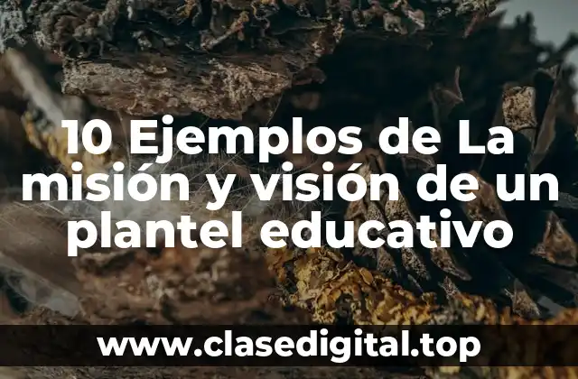 10 Ejemplos de La misión y visión de un plantel educativo