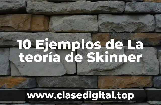 10 Ejemplos de La teoría de Skinner