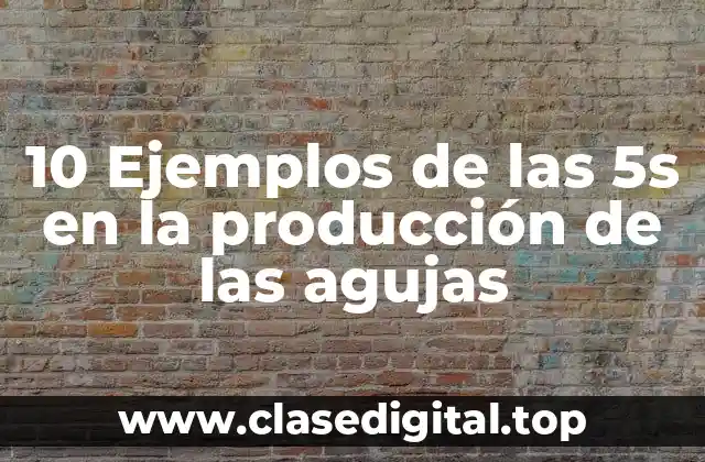 10 Ejemplos de las 5s en la producción de las agujas