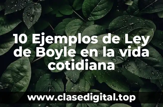 10 Ejemplos de Ley de Boyle en la vida cotidiana